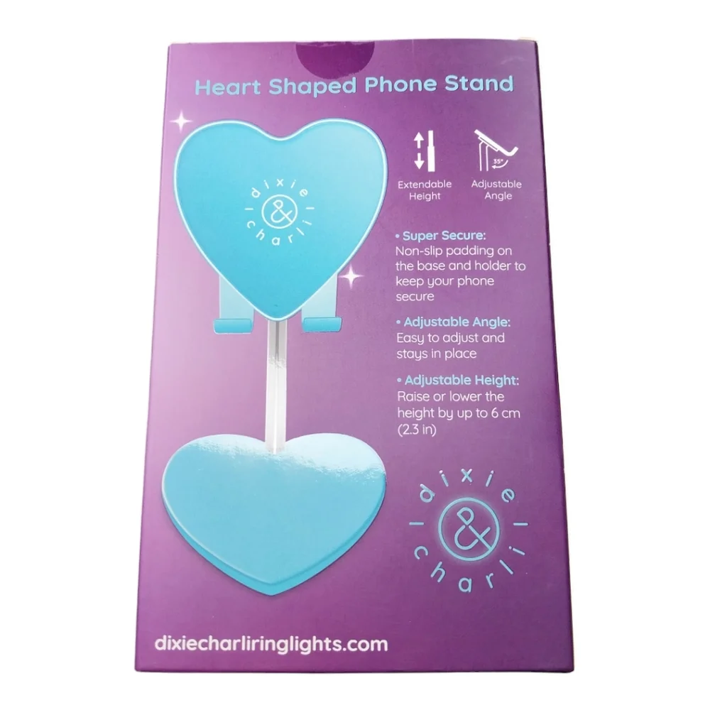 🎁 Free With Purchase Dixie & Charlie Universal Heart Shaped Phone Holder (Blue)